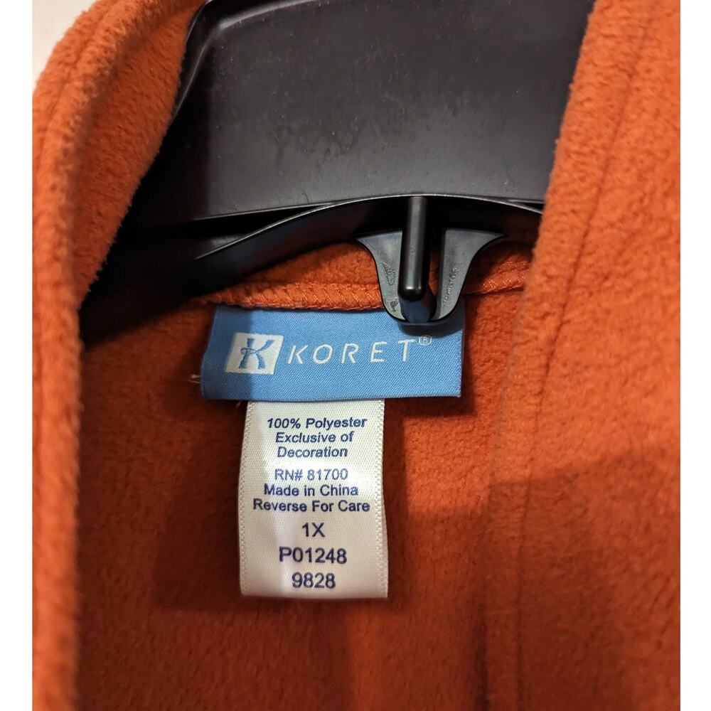 Koret Women's Multicolor Soft Fleece Long Jacket with Toggle Closure Size 1X - Picture 4 of 4
